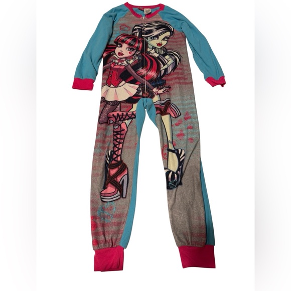 Monster High zip up pajama size 7/8 - Picture 1 of 9